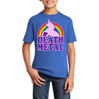 Funny Death Metal Unicorn Rainbow Basic Youth T-shirt | Artistshot