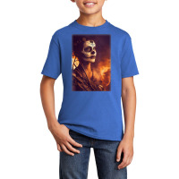 Beautiful Woman Warrior After A Battle With Skeletons T Shirt Basic Youth T-shirt | Artistshot