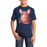 Flower Crown Rat Basic Youth T-shirt | Artistshot