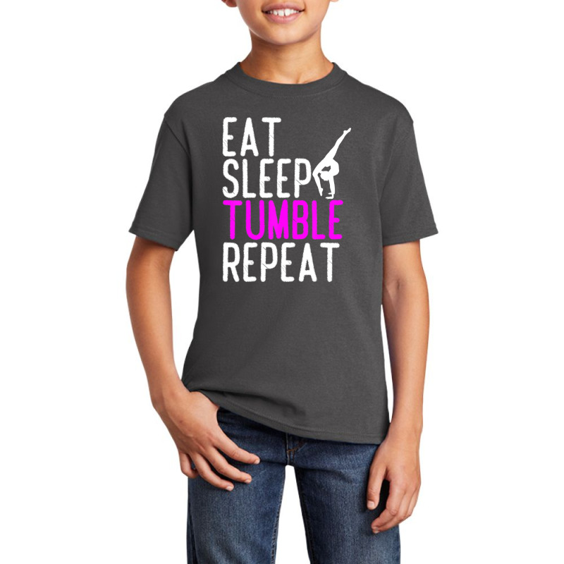 Eat Sleep Tumble Repeat Gymnastics Gymnast Quote Gift Basic Youth T-shirt by yumgaugeteuda | Artistshot