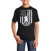 American Usa Flag Baseball  Distressed Hooded Top Gift Basic Youth T-shirt | Artistshot