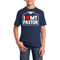 Religious Partner  Christian Priest  I Love My Pastor T Shirt Basic Youth T-shirt | Artistshot