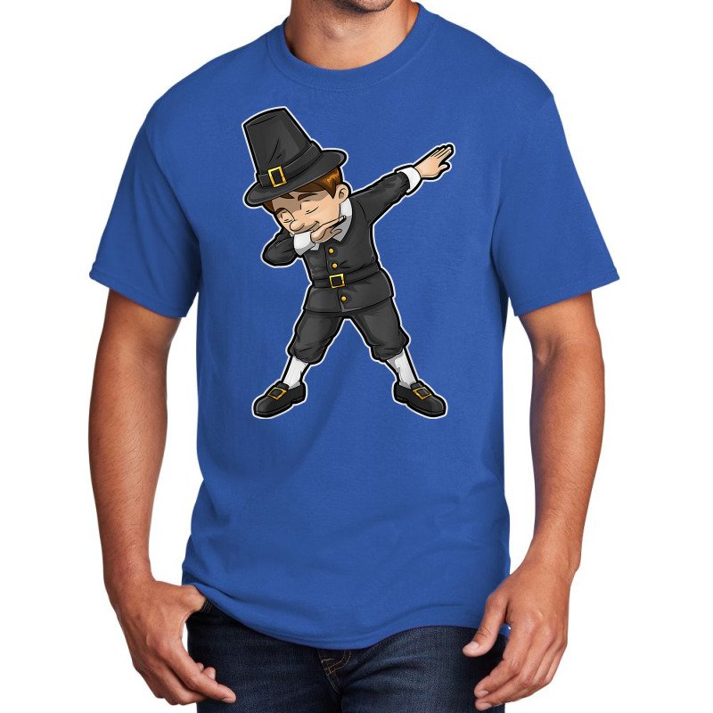 Dabbing Pilgrim Boy Happy Thanksgiving Day Gifts Kids Men Basic T-shirt | Artistshot