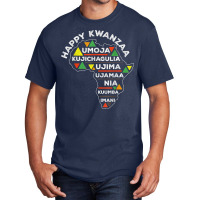 Retro Happy Kwanzaa African Seven Principles Continent Shape T Shirt Basic T-shirt | Artistshot