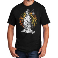 Japanese Geisha In Kimono Tokyo Floral Mandala Basic T-shirt | Artistshot