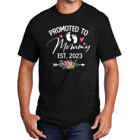 Promoted To Mommy Est 2023 Soon To Be Mom Flower Basic T-shirt | Artistshot