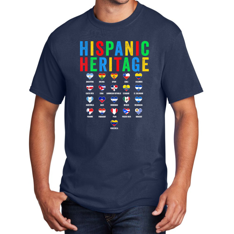 Hispanic Heritage Month Latin Countries Flag Latino Pride Basic T-shirt by musycksennaax | Artistshot