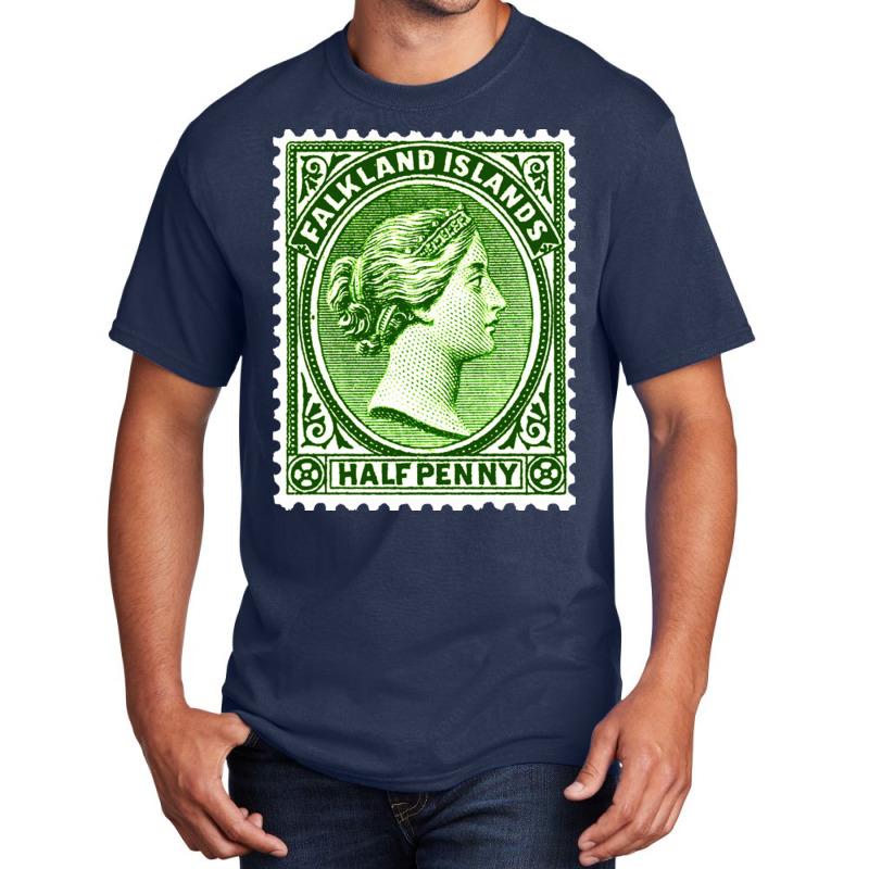 Vintage Falkland Islands Postage Stamp Design Love Basic T-shirt by EdieGretchen | Artistshot