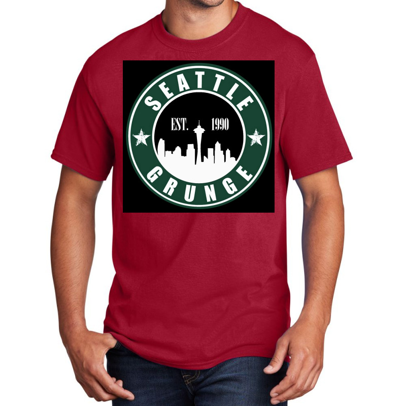 Seattle Grunge Poster Nature Basic T-shirt by vulumagelsyh | Artistshot