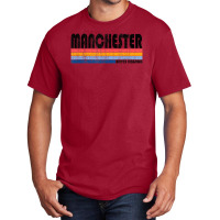 Vintage 70s 80s Style United Kingdom, Manchester Basic T-shirt | Artistshot