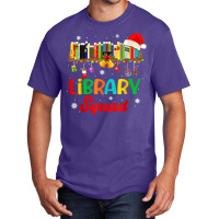 Cute Library Squad Christmas Bookshelf Light Xmas Book Lover T Shirt Basic T-shirt | Artistshot