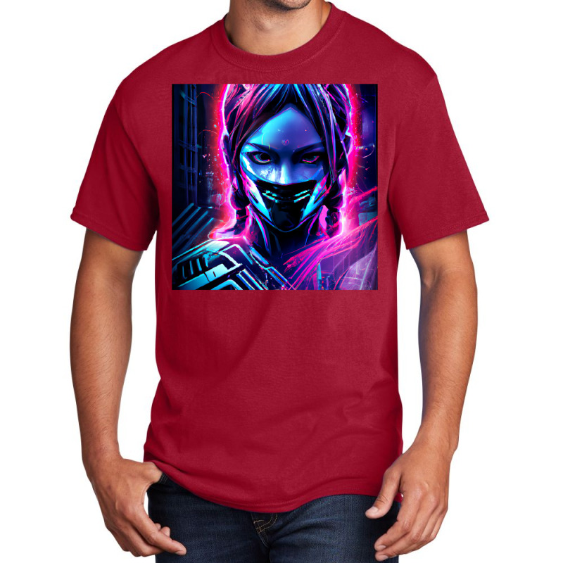 Fille Cyberpunk Fonds Dcran Cyberpunk 4k Oeuvre Cyberpunk Art Conceptu Basic T-shirt | Artistshot