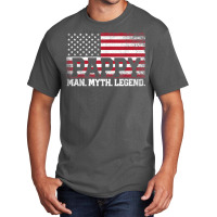 Mens Pappy The Man Myth Legend American Flag Father's Day Gift T Shirt Basic T-shirt | Artistshot