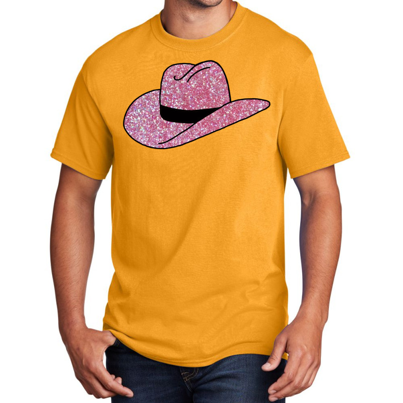 Cowboy Hat In Pink Glitter Classic Tshirt Nature Basic T-shirt | Artistshot