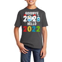 Goodbye 2021 Hello 2022 Santa Hat Mask Syringe New Year Eve T Shirt Basic Youth T-shirt | Artistshot