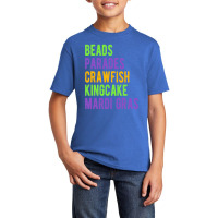 Beads, Parades, Crawfish, Kingcake, Mardi Gras Basic Youth T-shirt | Artistshot