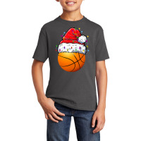 Basketball Santa Christmas Pajamas Sport Boys Men Funny Xmas Basic Youth T-shirt | Artistshot