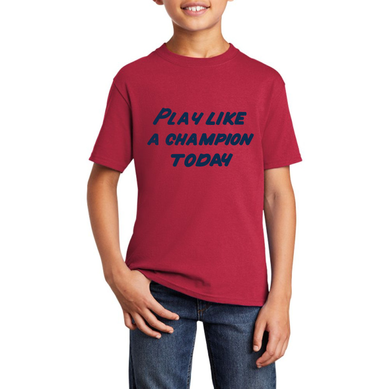 Trending Play Like A Champion Wordmark (navy) Basic Youth T-shirt by bummercaught | Artistshot