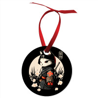 Japanese Samurai Cat Tattoo, Kawaii Ninja Cat Ornament | Artistshot