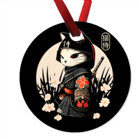 Japanese Samurai Cat Tattoo, Kawaii Ninja Cat Ornament | Artistshot