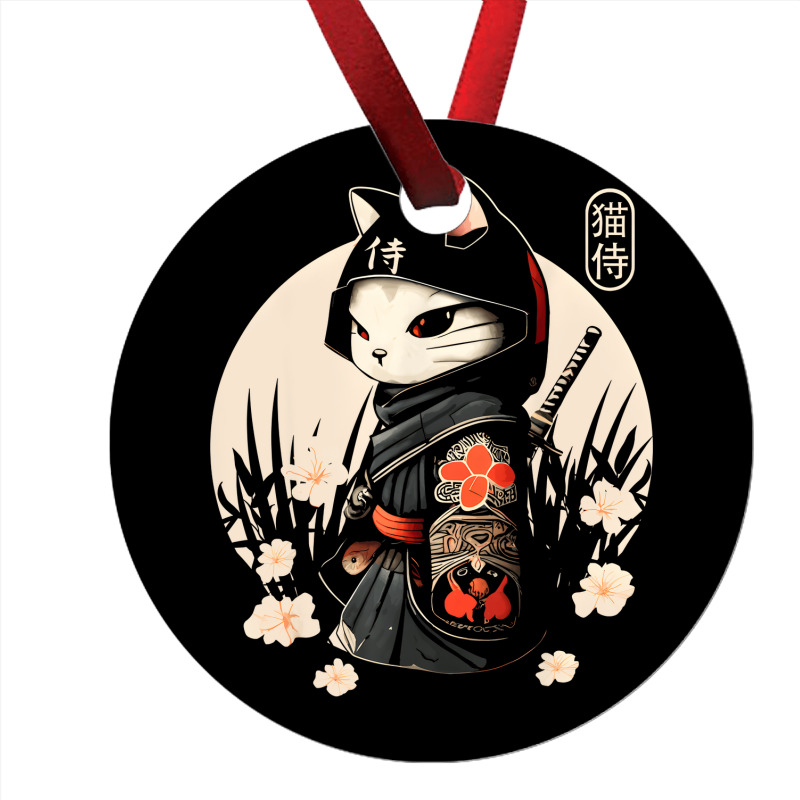 Japanese Samurai Cat Tattoo, Kawaii Ninja Cat Ornament | Artistshot