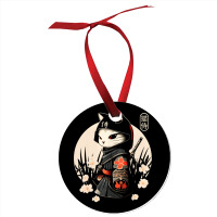 Japanese Samurai Cat Tattoo, Kawaii Ninja Cat Ornament | Artistshot