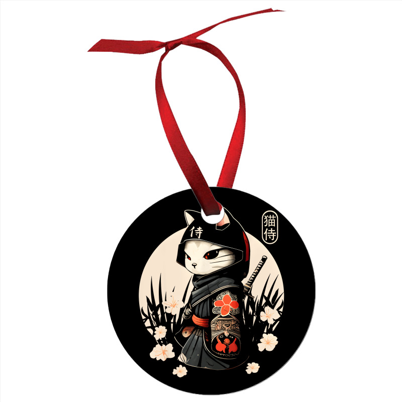 Japanese Samurai Cat Tattoo, Kawaii Ninja Cat Ornament | Artistshot