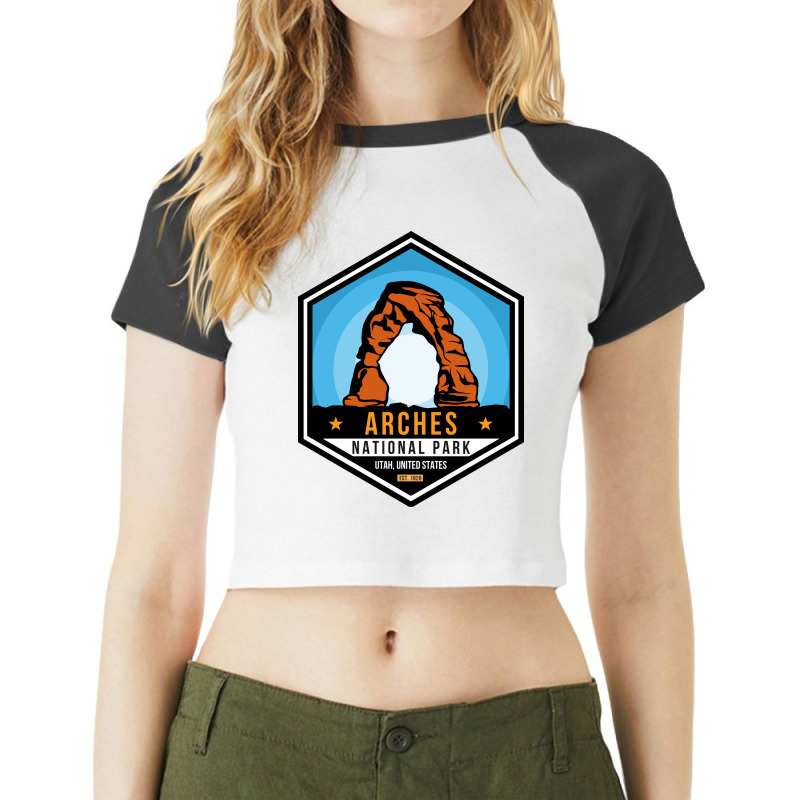 Arches National Park Raglan Crop Top by DonieRan | Artistshot