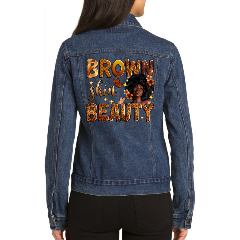 Brown Skin Beauty Ladies Denim Jacket | Artistshot