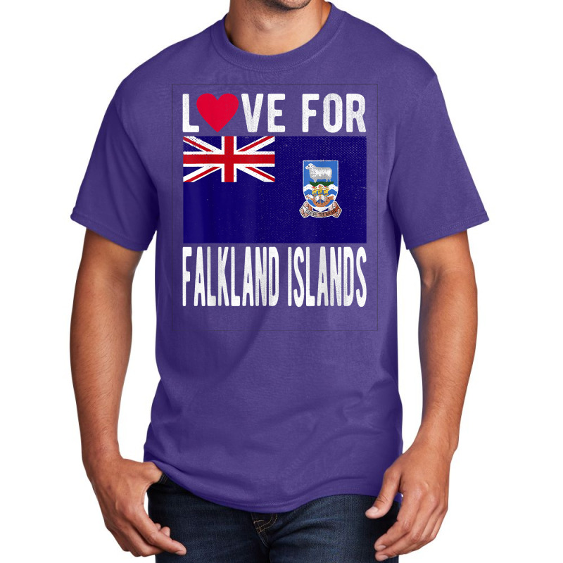 Love For Falkland Islands T Shirt Basic T-shirt by nilda1pr4klauer | Artistshot