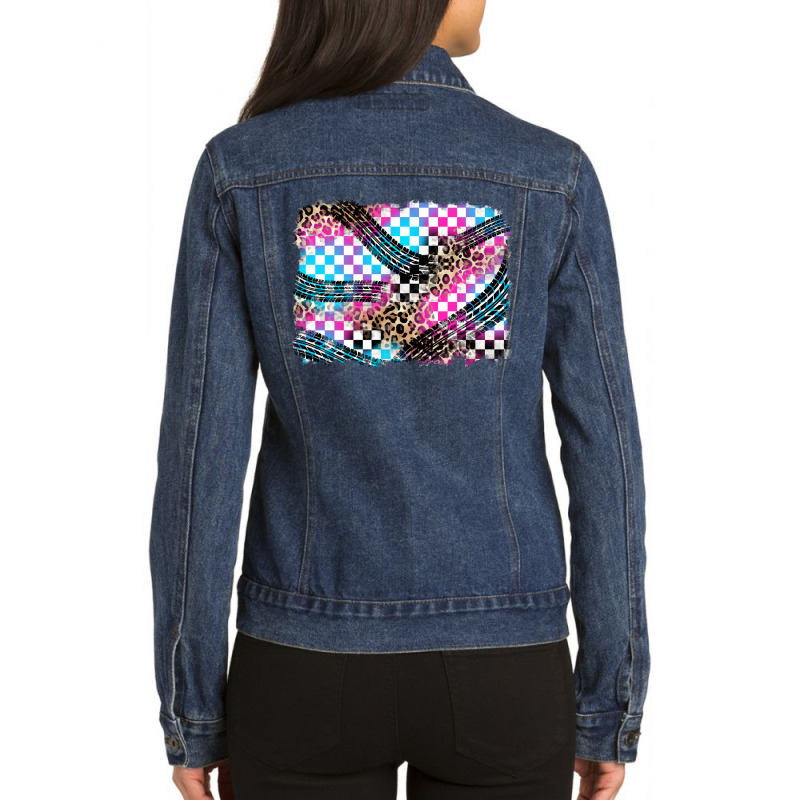 Race Background Ladies Denim Jacket by Zillion Design Studio | Artistshot