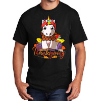 Happy Thanksgiving Unicorn Cute Turkey Costume Basic T-shirt | Artistshot