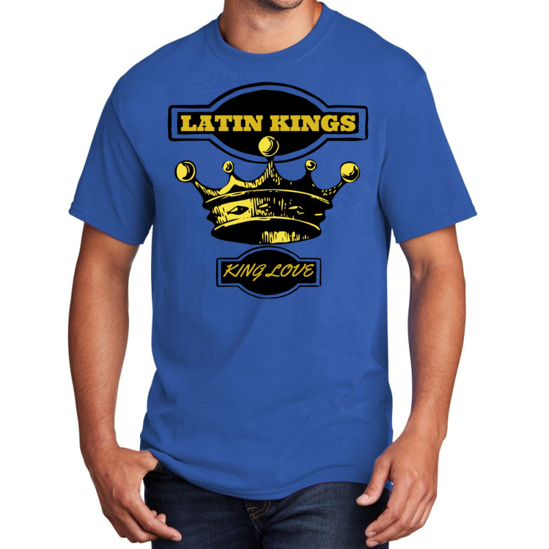 Latin Kings Inspired Crown With Words King Love Old School Style Basic T-shirt by LisaBurlingame | Artistshot