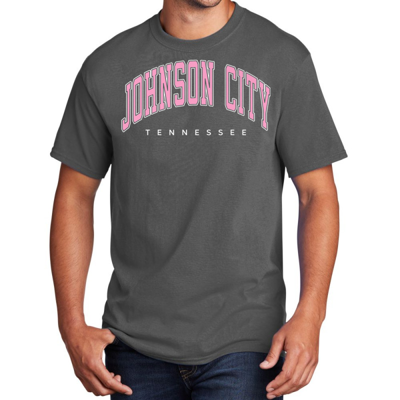 Johnson City Tennessee Tn Varsity Style Pink Text Premium Basic T-shirt by ChristinaMarieCavanaugh | Artistshot