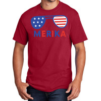 Merika 4th Of July Patriotic American Flag Nature Tumblr Basic T-shirt | Artistshot