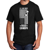 Limited Edition Us Proud Air Force Grandpa With American Flag Veteran Basic T-shirt | Artistshot