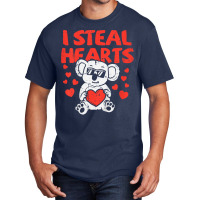 I Steal Hearts T Valentines Day Dinosaur Boys Kid (27) Basic T-shirt | Artistshot