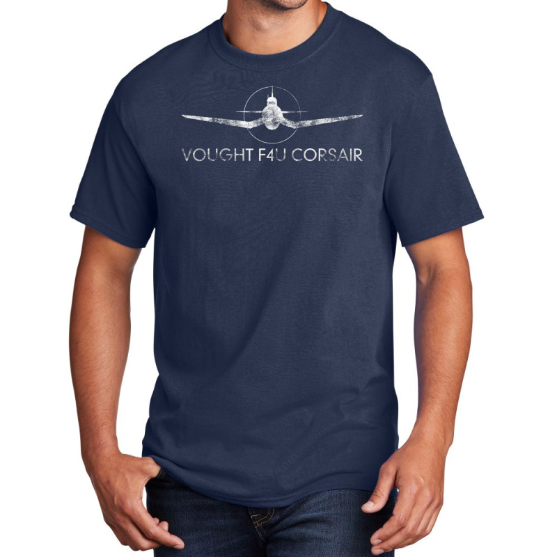 Trending Vought F4u Corsair Ww2 Plane Warplanes Silhouette Basic T-shirt | Artistshot