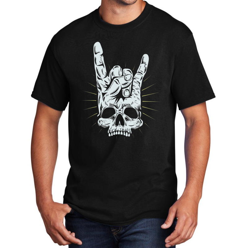 Hot Trend Rock And Roll Skull Hand Basic T-shirt by Sierra Dennis | Artistshot