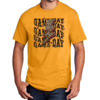 Game Day Football Leopard Lightning Bolt Football Lover Basic T-shirt | Artistshot