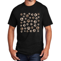 Seamless Light Brown Colored Paw Design 1 Basic T-shirt | Artistshot