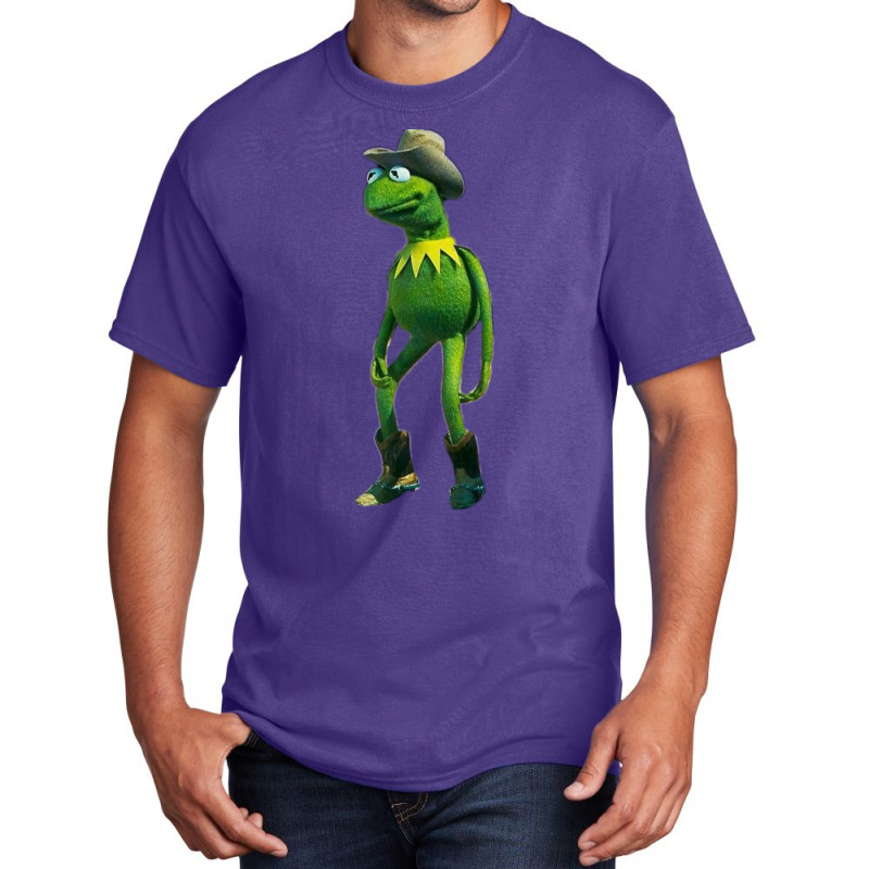 Shaelin Janae Cowboy Kermit   Green Blue Aesthetic Basic T-shirt by alheklupsm | Artistshot