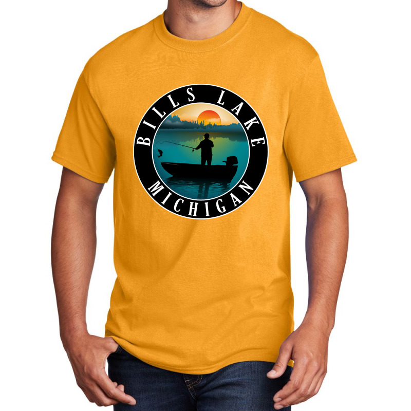 Limited Edition Bills Lake Fishing Michigan Sunset Basic T-shirt | Artistshot