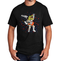 Cool Dinosaur Playing Guitar Basic T-shirt | Artistshot