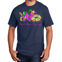 Peace Love King Cake Funny Mardi Gras Party Carnival Gifts T Shirt Basic T-shirt | Artistshot