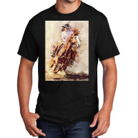 Hot Trend Cowgirl  Rides Galloping Horse Basic T-shirt | Artistshot