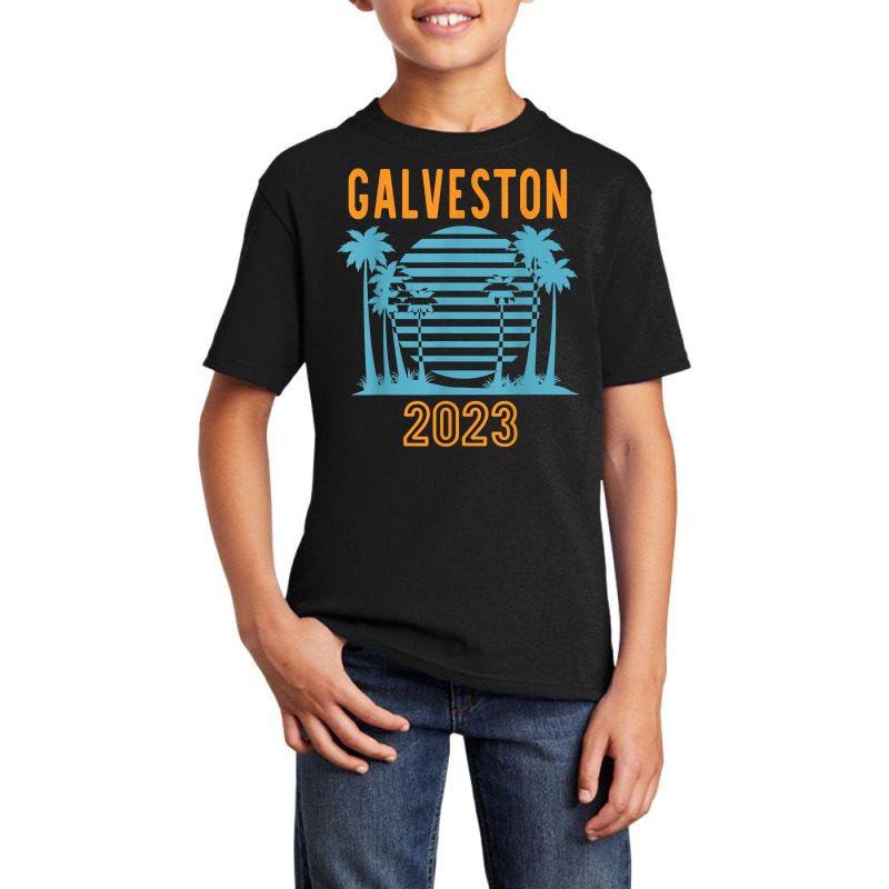 Galveston 2023 Family Vacation Cool Palm Tree T Shirt Basic Youth T-shirt by noelenedh2mar | Artistshot