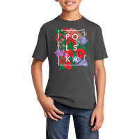 Limited Edition Flowers Of Poland Word Art Polska Polish Pride Basic Youth T-shirt | Artistshot