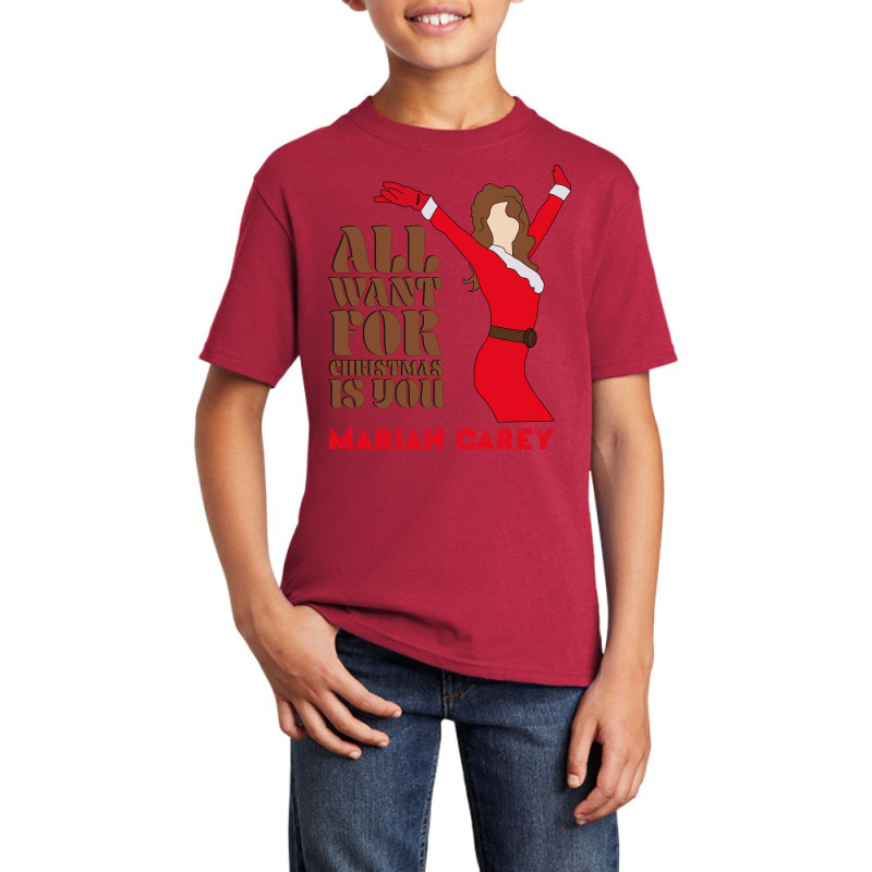 Mariah Carey All Want For Christmas Is You Merry Xmas Basic Youth T-shirt by coşkun | Artistshot