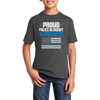 Trending Proud Police Academy Survivor Us Flag Thin Blue Line Basic Youth T-shirt | Artistshot